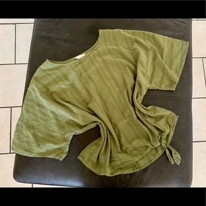 Time & True Olivia green top